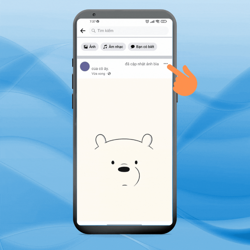 Cách để ảnh bìa ở chế độ Chỉ mình tôi trên điện thoại - bước 3