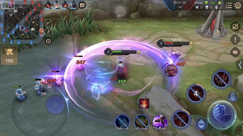 Trao đổi chiêu thức với đối phương