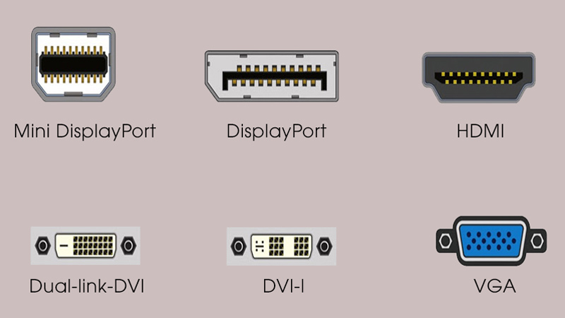 Các cổng kết nối trên màn hình máy tính
