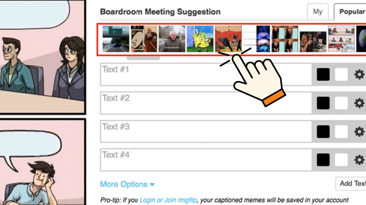 Cách chế ảnh meme hài bằng Imgflip bước 2