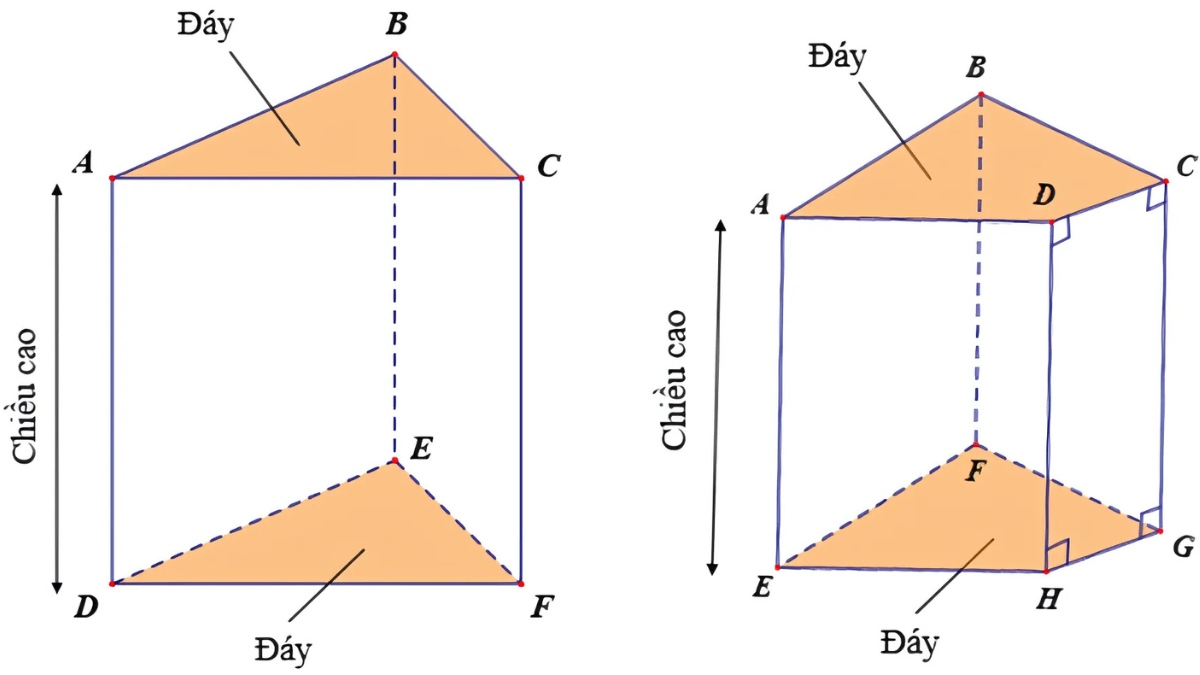 Sự khác nhau giữa lăng trụ đứng và lăng trụ đều