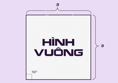 Diện tích hình vuông bằng tổng diện tích 2 hình chữ nhật
