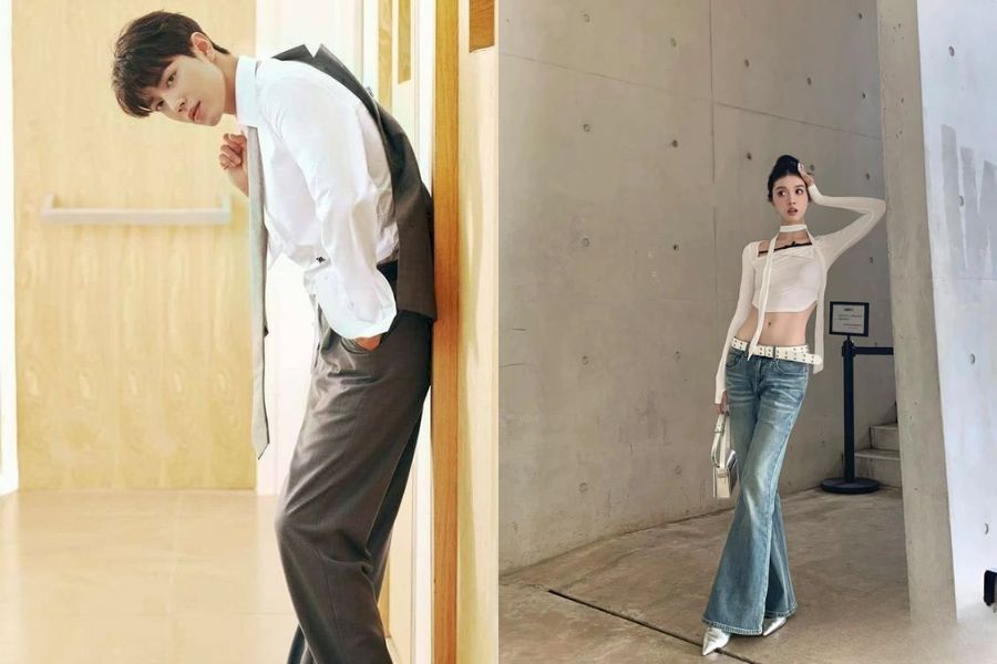 tạo dáng chống tay lên tường