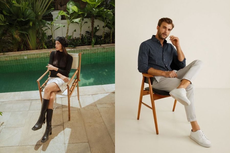 tạo dáng ngồi ngả lưng