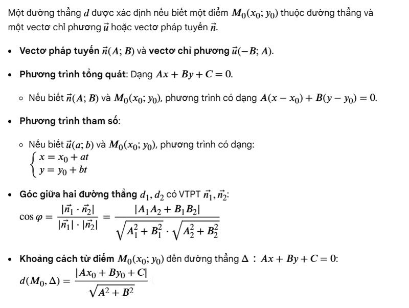 Phương trình đường thẳng