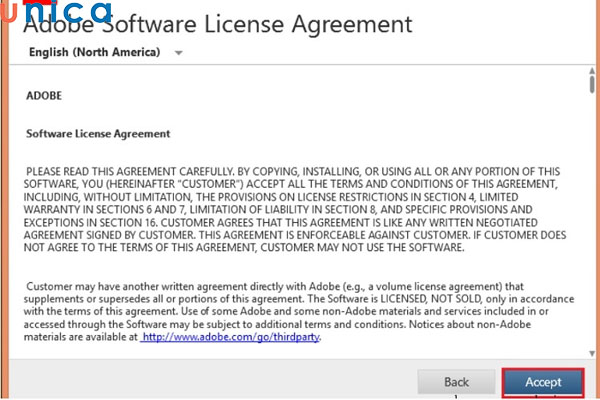 Chọn Accept để đồng ý