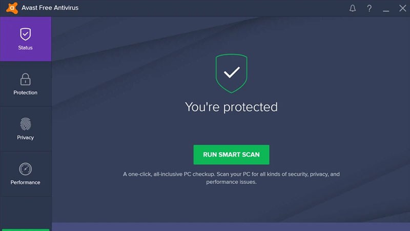 Giao diện của Avast