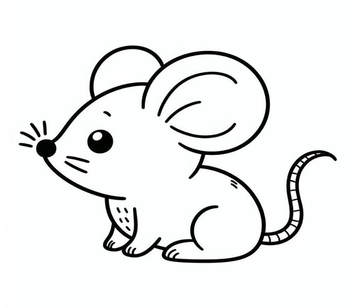 Tranh tô màu con chuột đơn giản