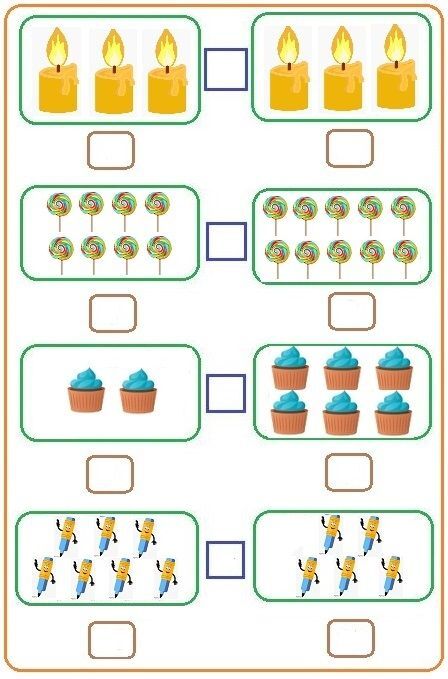 Nhìn hình vẽ và điền số dấu thích hợp vào ô trống