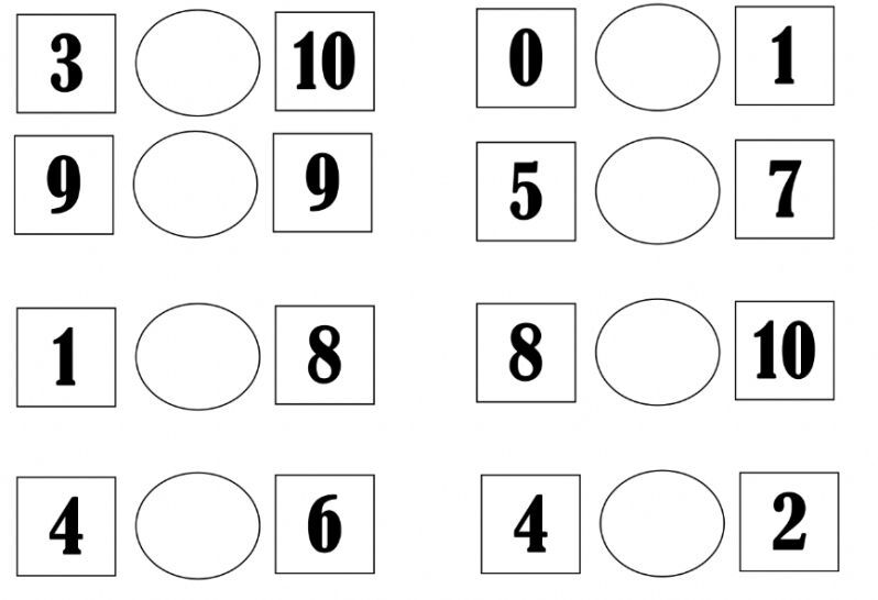 Điền các dấu “ < , = , >” vào ô tròn