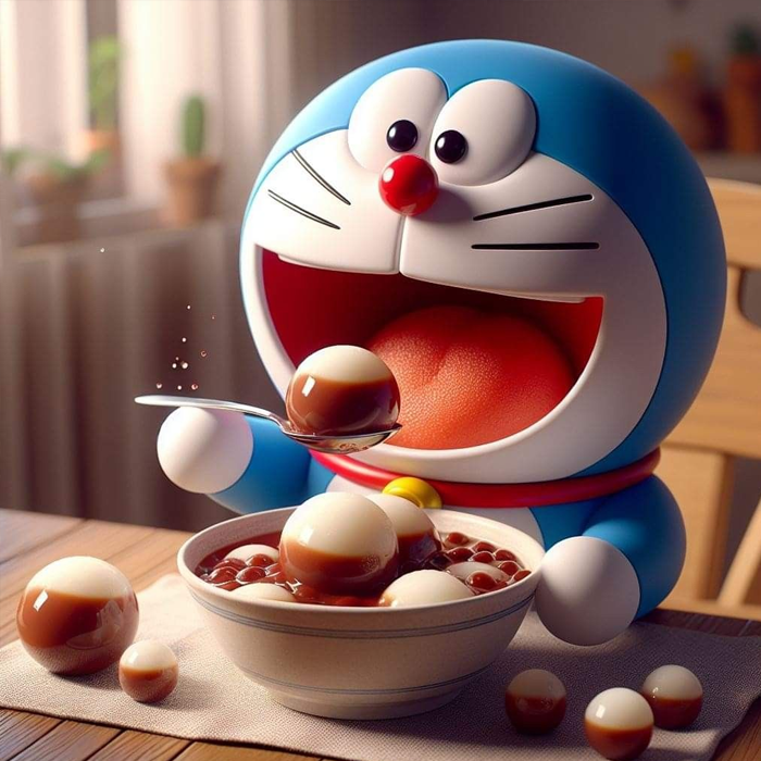 Hình ảnh Doraemon ăn ngon