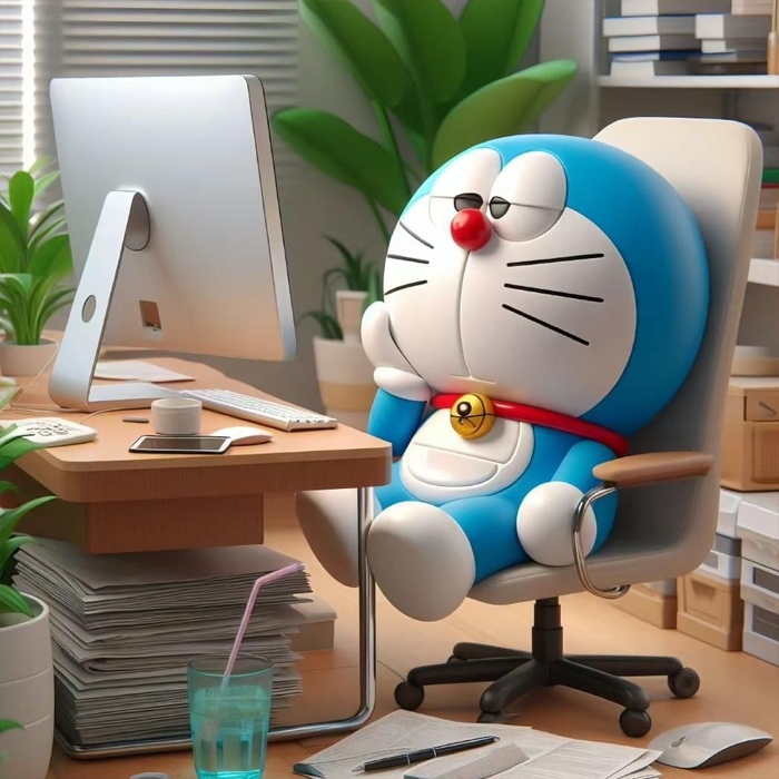 Hình Doraemon làm việc