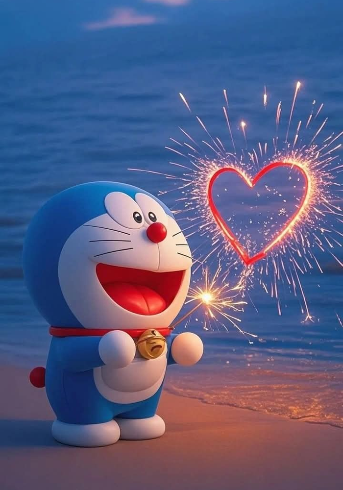 Hình Doraemon tươi cười, mang đến năng lượng tích cực