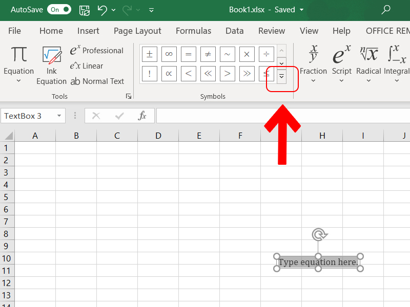 Mở rộng hộp thoại Symbol