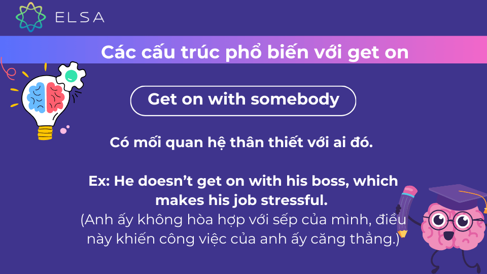 Cấu trúc phổ biến Get on with somebody