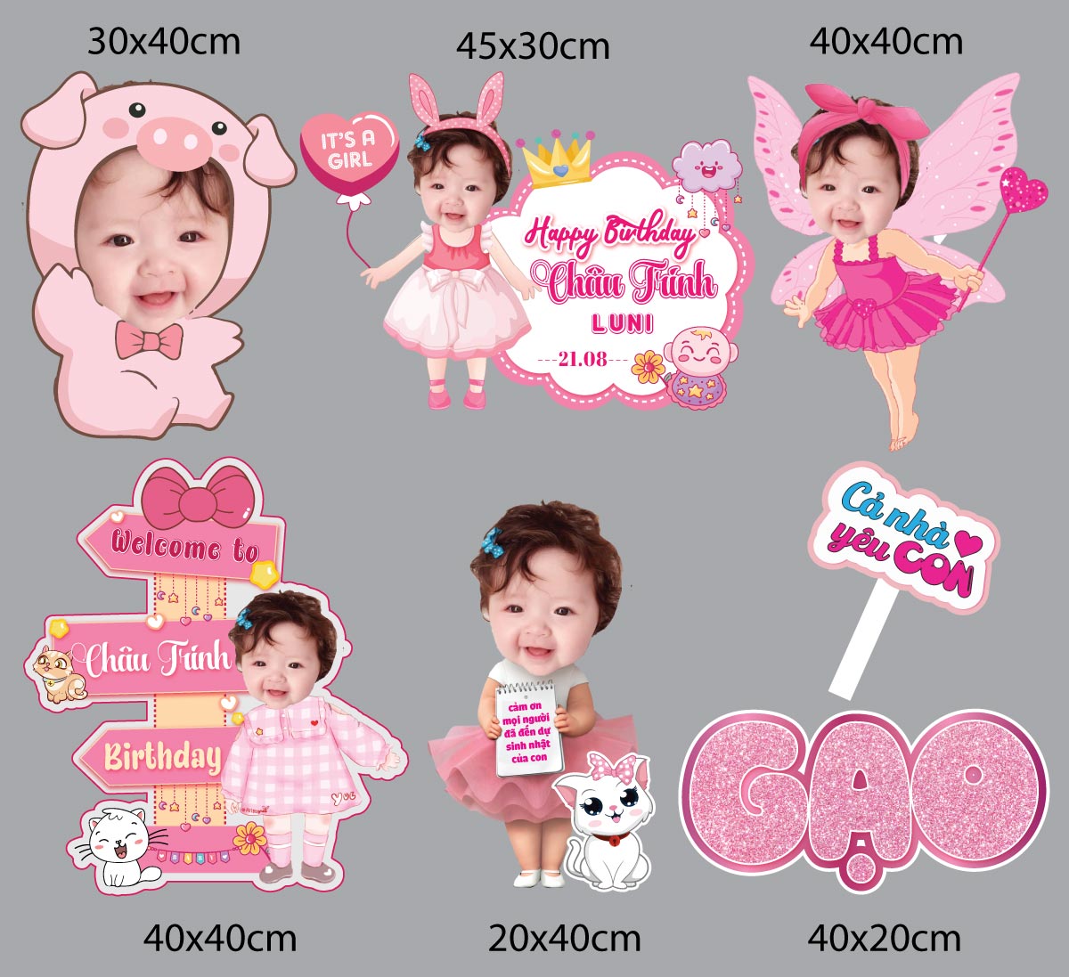 Chibi sinh nhật bé gái