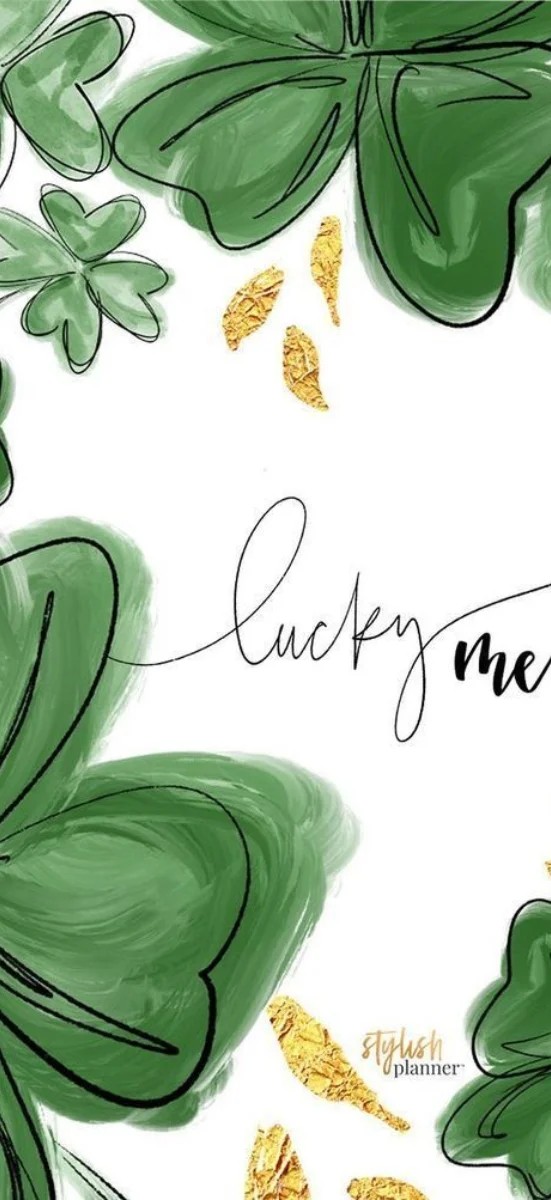 Hình nền cỏ bốn lá tone xanh cho điện thoại, tỉ lệ 9:16 phù hợp học tập