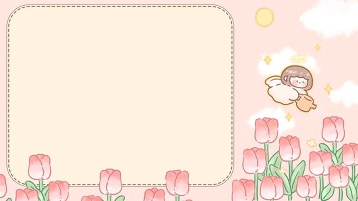 Hình nền Powerpoint Rung Chuông Vàng dễ thương nhiều bông hoa