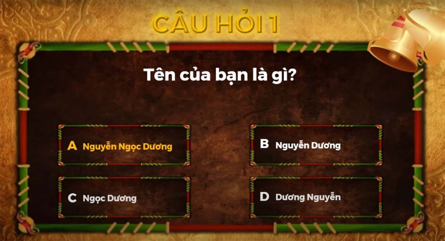 Tạo hiệu ứng nhấp nháy ở câu trả lời chính xác