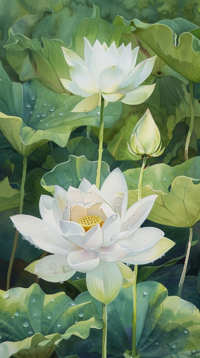 hình nền hoa sen trắng