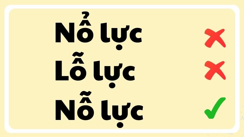 Nổ lực hay nỗ lực hay lỗ lực đúng chính tả?