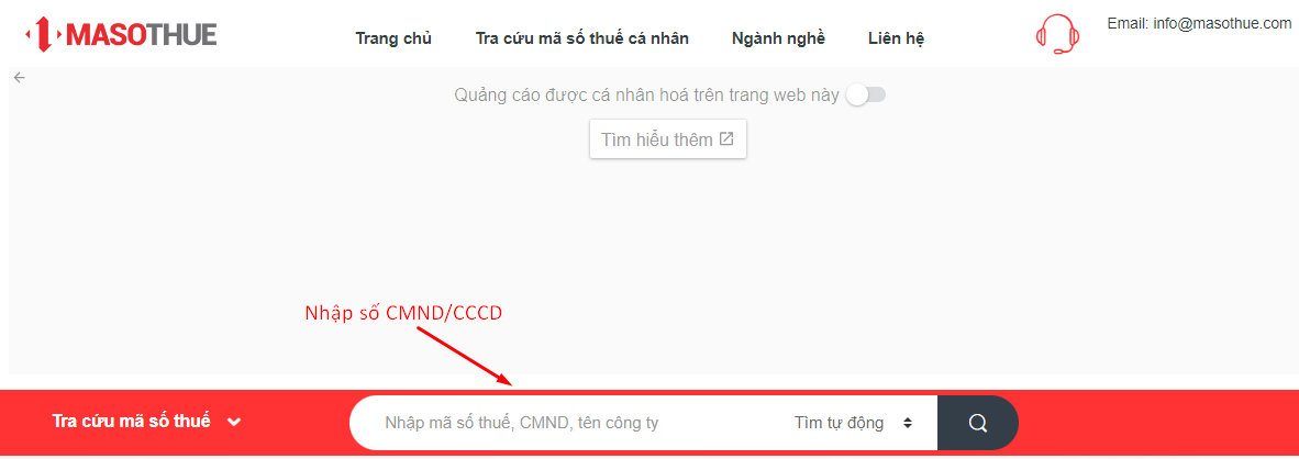 tra cứu mã số thuế cá nhân online trên trang MASOTHUE