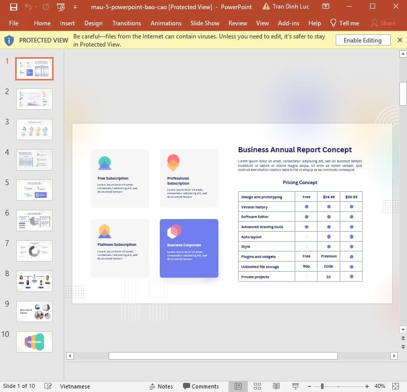 mẫu Powerpoint báo cáo 4