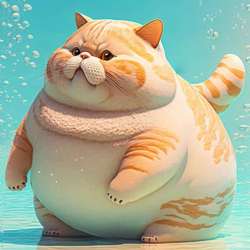 Hình mèo chibi mập siêu dễ thương