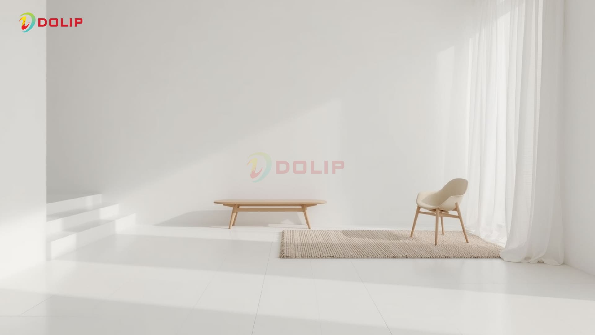 Tường trắng KA-1(S) phối nền gạch trắng đơn sắc giúp mở rộng không gian thị giác