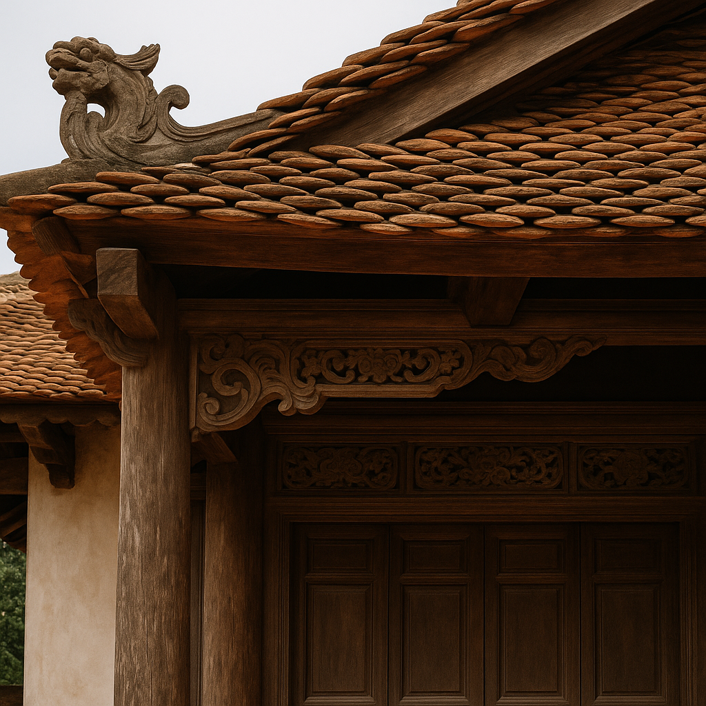 Kết cấu khung gỗ, mái ngói 1