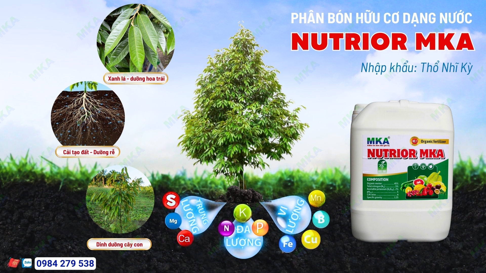 Công dụng của phân bón hữu cơ dạng nước Nutrior MKA