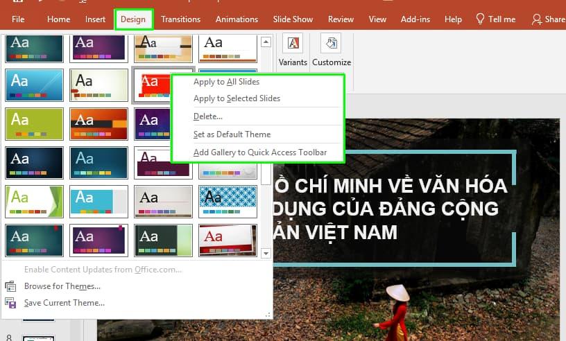 Cách thay nền Powerpoint bằng công cụ Format 2