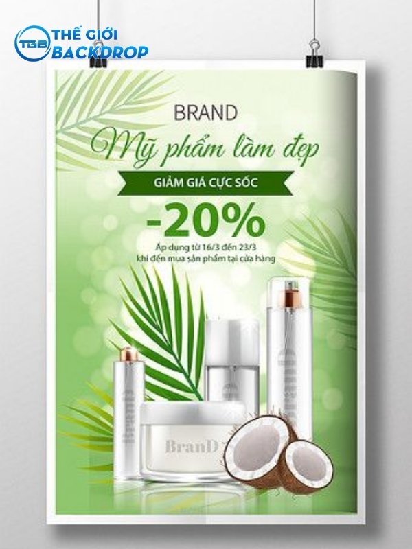 Mẫu poster mỹ phẩm xanh thiên nhiên