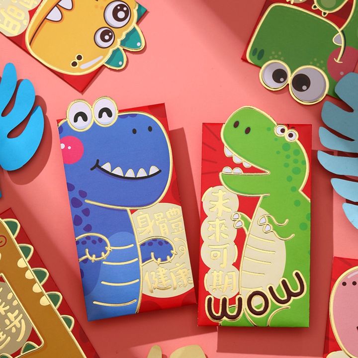 Set 6 bao lì xì năm con rồng 2024 chibi dễ thương cho bé nhiều hình(dọc) 21-43