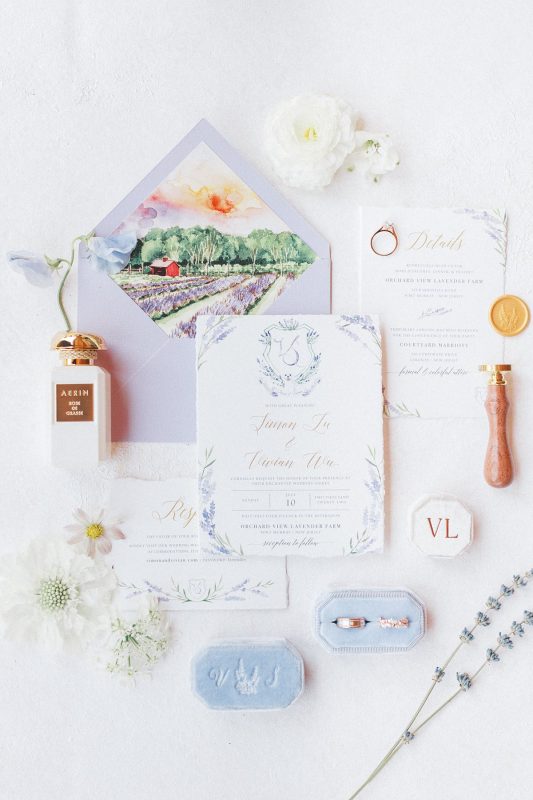 French Provincial Inspired Lavender Farm Wedding