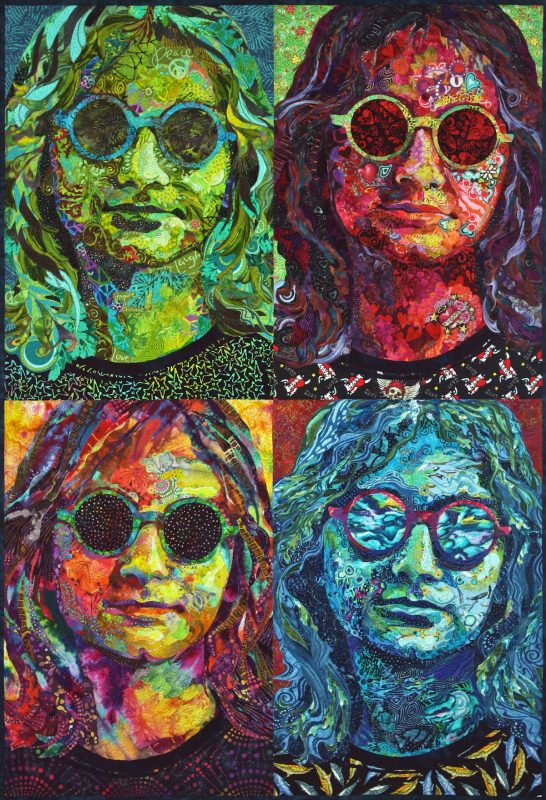 Tom’s Favorite Posts: Susan Carlson’s Fabric Collage Quilts—”Peace, Love, Tie-Dye, Save the Whales””