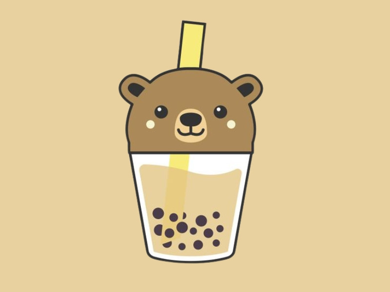 Hình ảnh trà sữa cute với topping đầy màu sắc