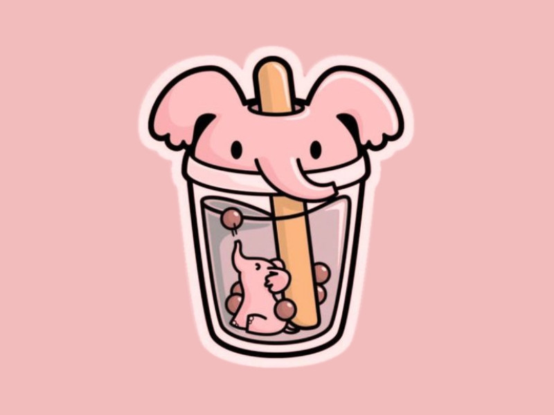 Hình ảnh trà sữa cute được trang trí đơn giản nhưng bắt mắt