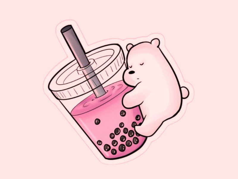 Hình ảnh trà sữa cute với nhiều loại topping và màu sắc