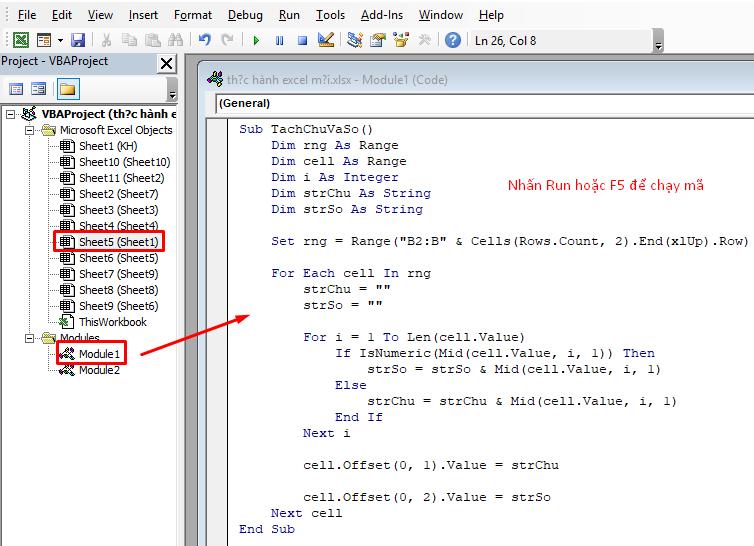 Chọn vị trí hiển thị kết quả tại Existing Worksheet