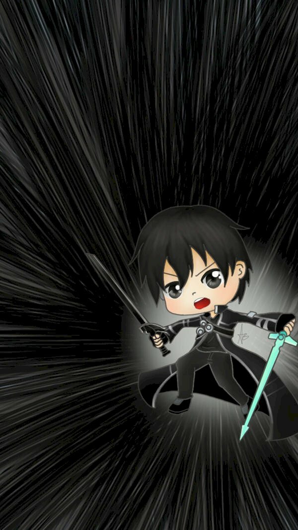 Hình nền điện thoại Kirito chibi cute