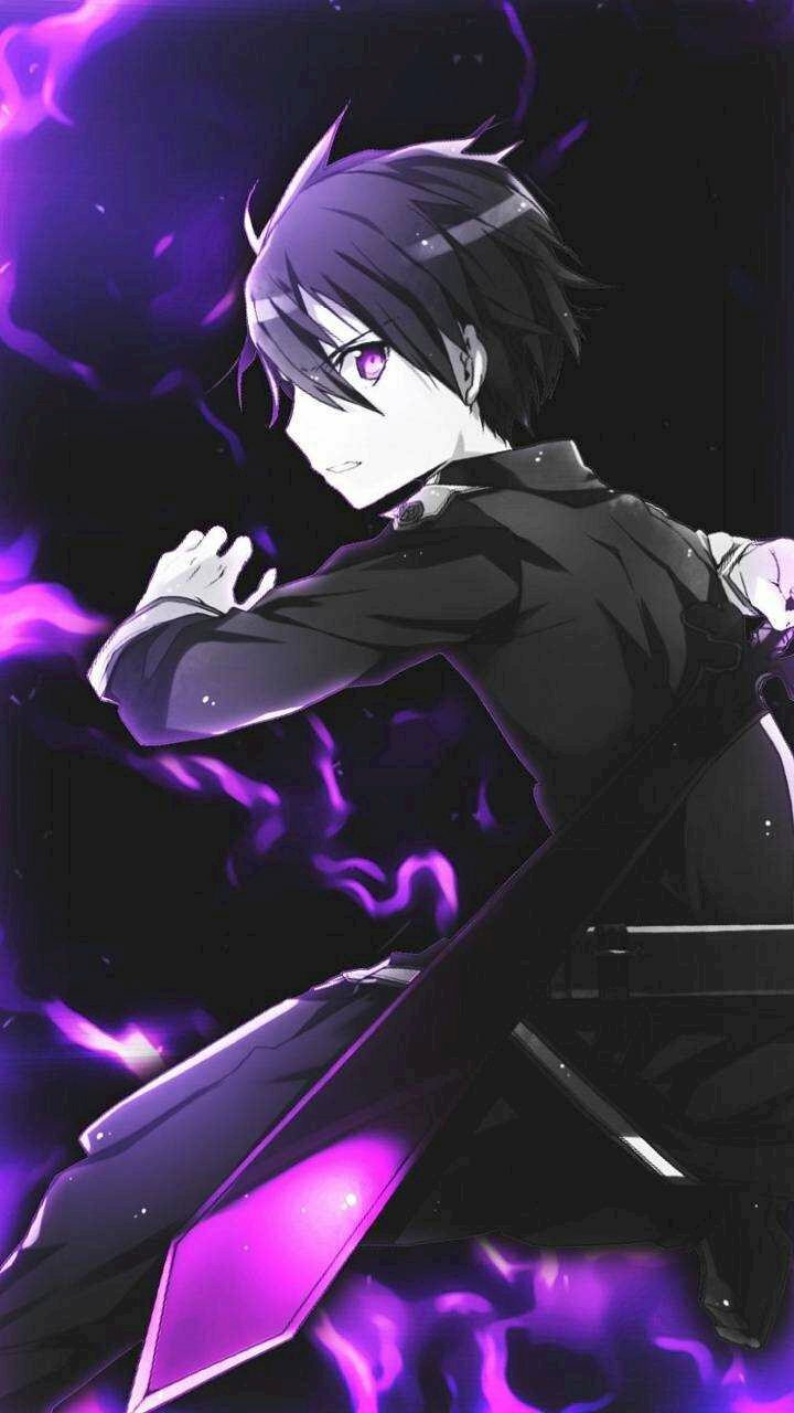Ảnh Kirito nền đen cực chất cho wallpaper iPhone, Android