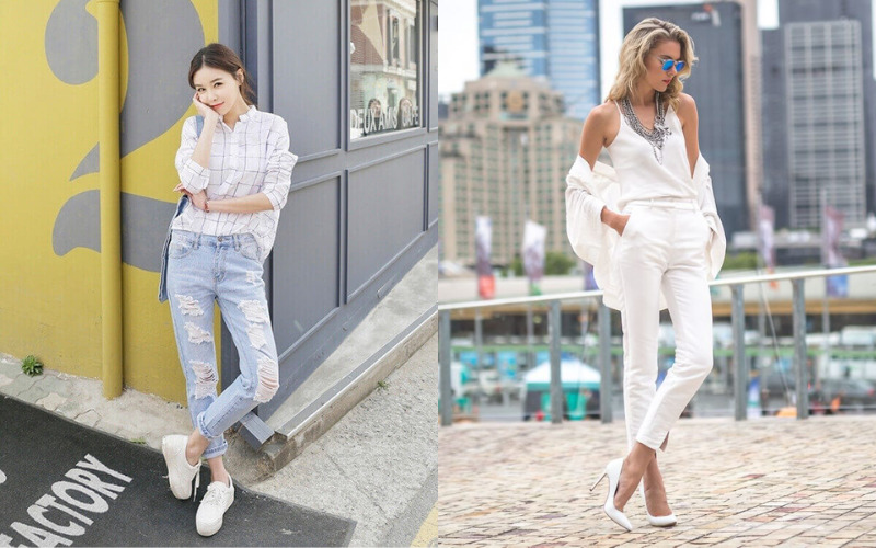 Kiểu tạo dáng chụp ảnh đứng bắt chéo chân