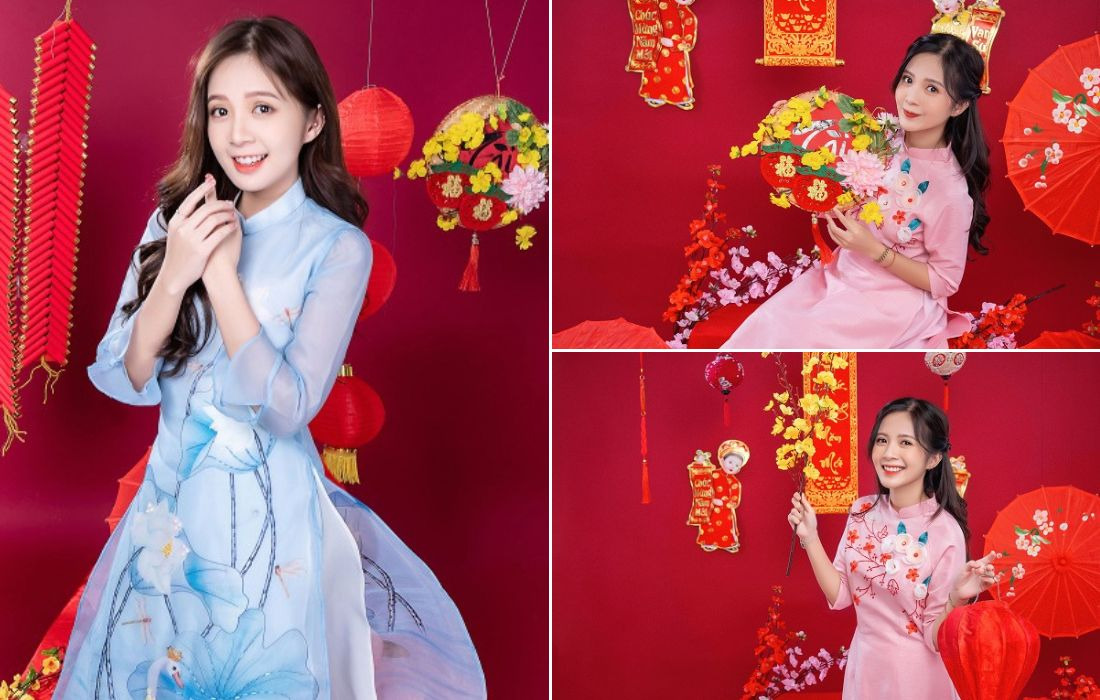 Cách tạo dáng chụp ảnh áo dài tết