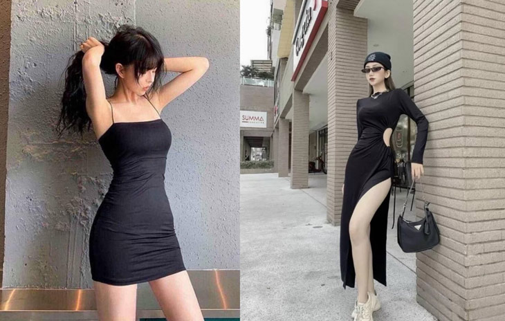 tạo dáng chụp ảnh với váy body