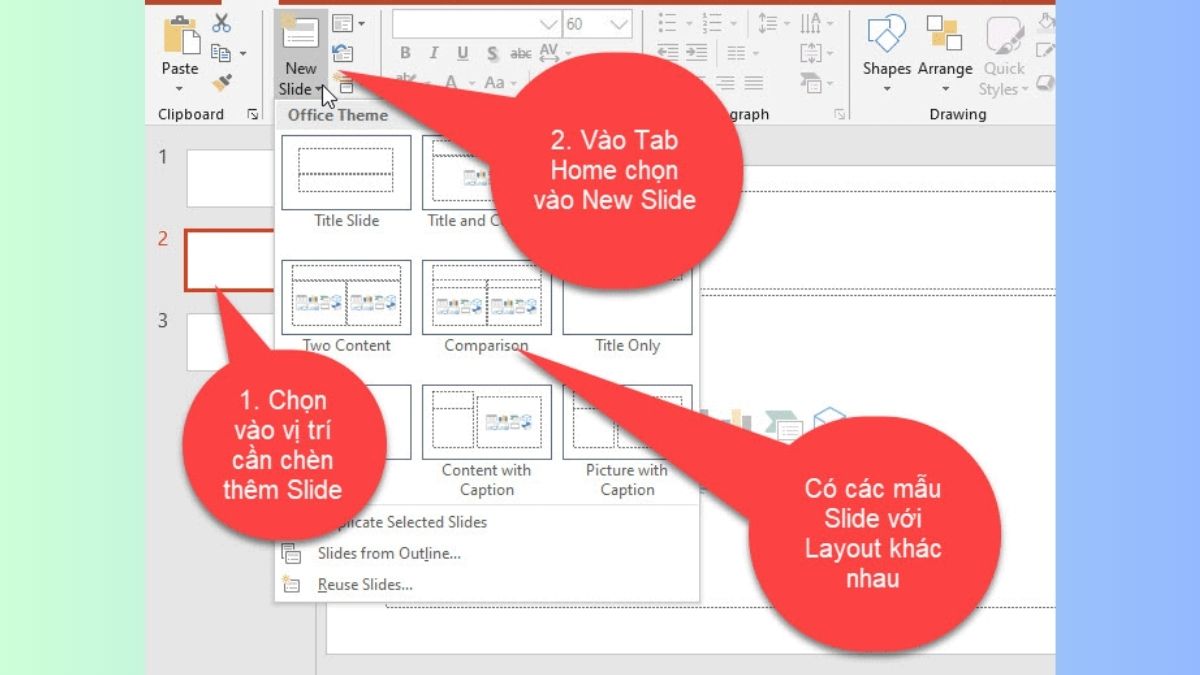 Cách làm PowerPoint - Thêm slide mới trong PowerPoint -