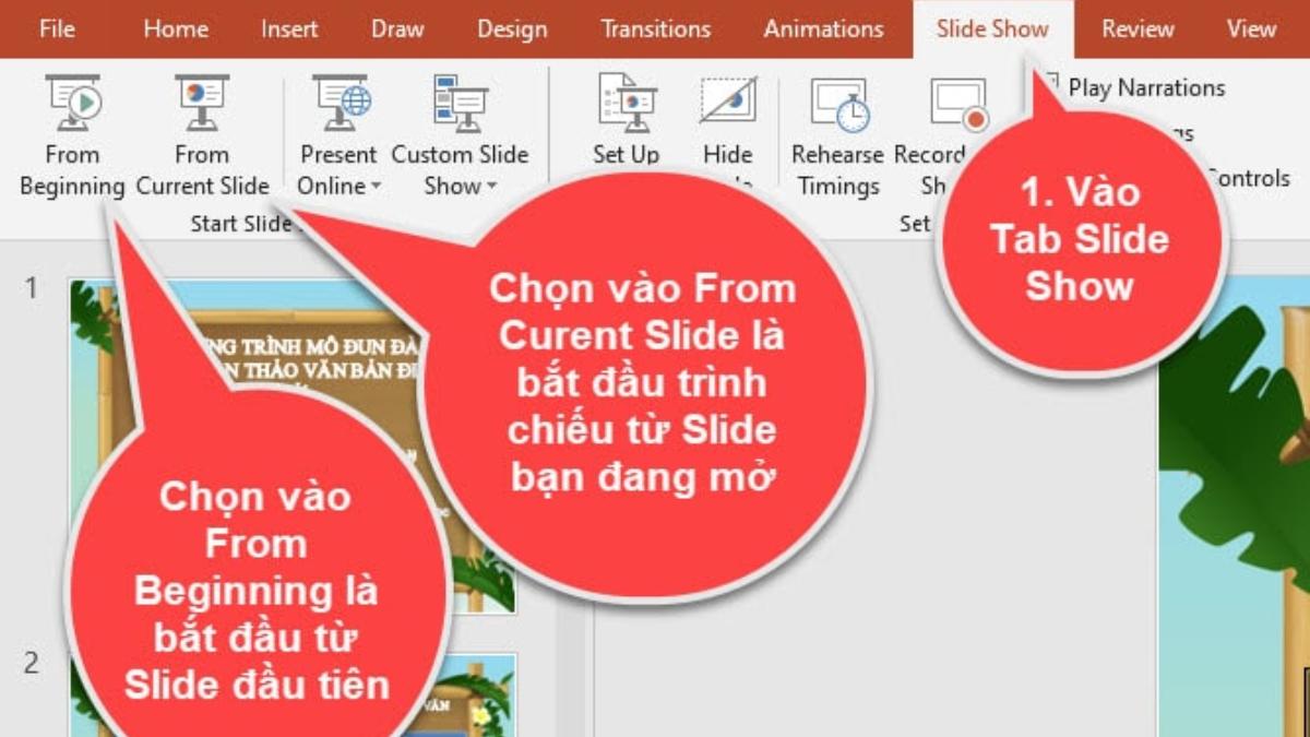 Cách làm PowerPoint - Trình chiếu thử slide PowerPoint