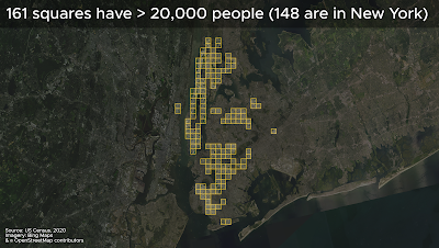 Stats, Maps n Pix: The most densely populated square km in the United States