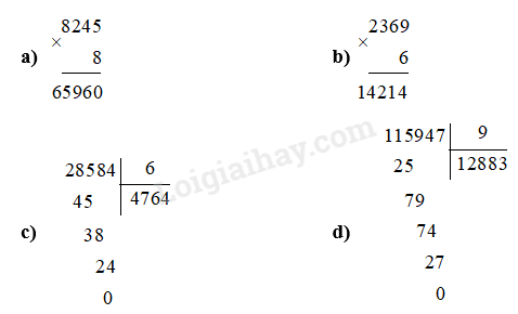 Bài tập Các phép tính với số tự nhiên - Ôn hè Toán lớp 4</>