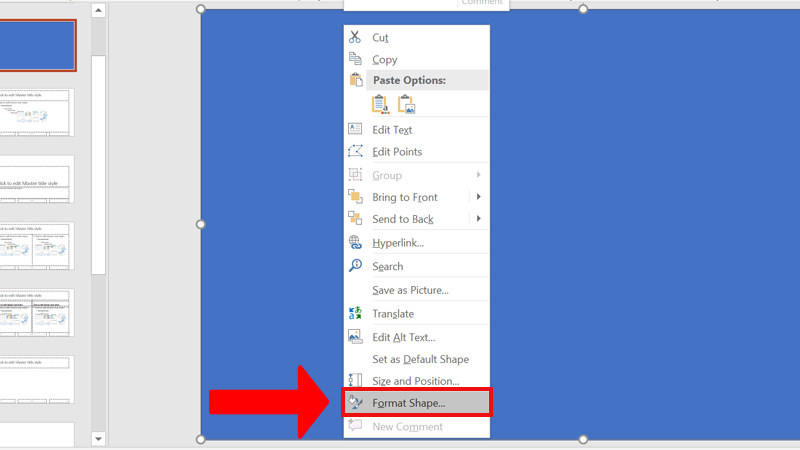 Chọn tab Insert chọn Shape chọn icon hình chữ nhật